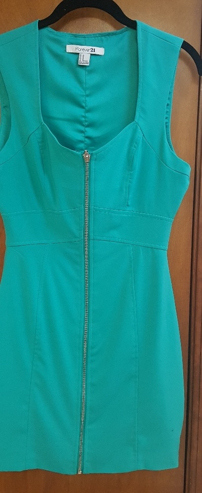 Short, form fitting dress w/zipper